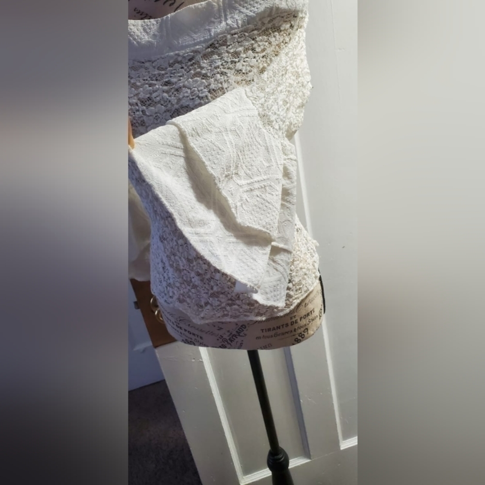 Vintage Sexy Lace Blouse Women Off Shoulder Crochet Flower Elegant Women Dress🌴 - Picture 6 of 6